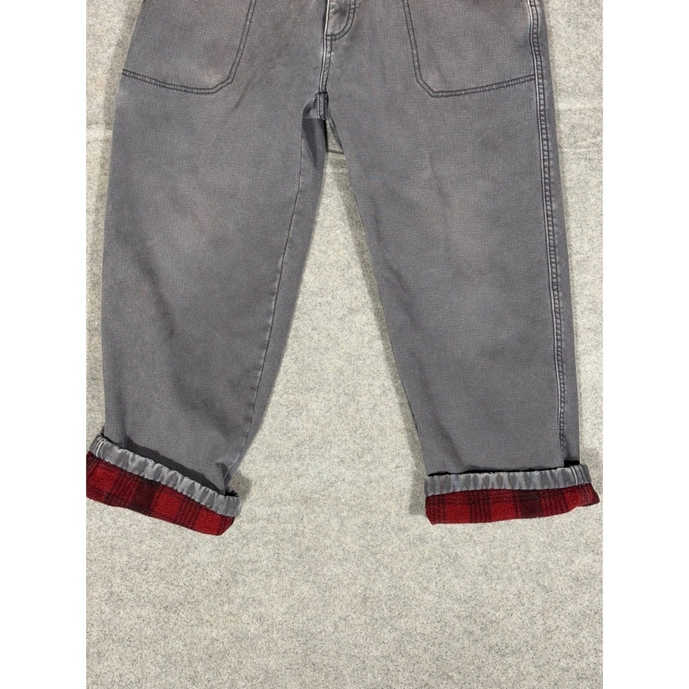 Coleman Mens 34x28 Flannel Lined Work Pants Charcoal‎ Gray Buffalo Plaid Canvas - Picture 3 of 11